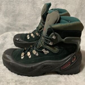 Asolo Globaline Meridian Mens Hiking Boots Green Suede 10.5 Vintage Gorpcore